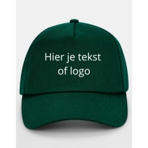 Bottle Green pet baseball cap met bedrukking