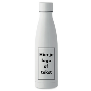 RVS Drinkbeker 500ml wit met bedrukking