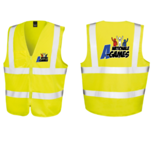 Veiligheidshesje met rits Neon Geel met opdruk